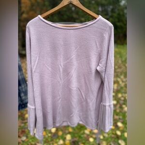 Roz & Ali Lavender/Dusty Rose Scoop Neck Sweater